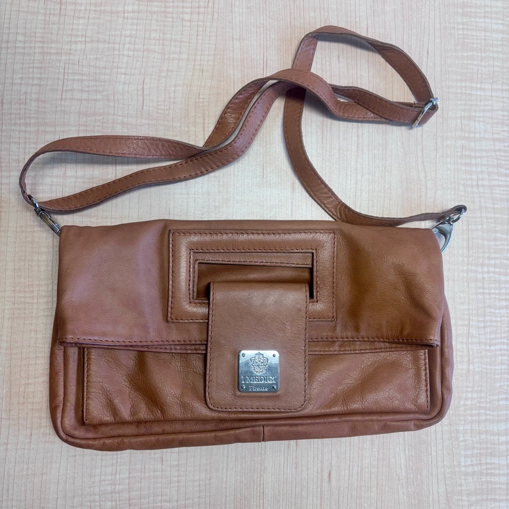 i Medici Firenze Crossbody Clutch in Cognac Leather